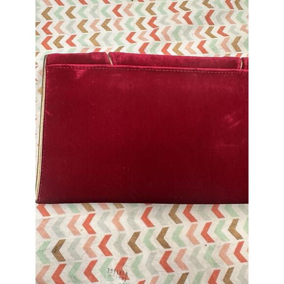 NWT Cole Haan Red Masquerade Velvet Envelope Clutch - Picture 5 of 8
